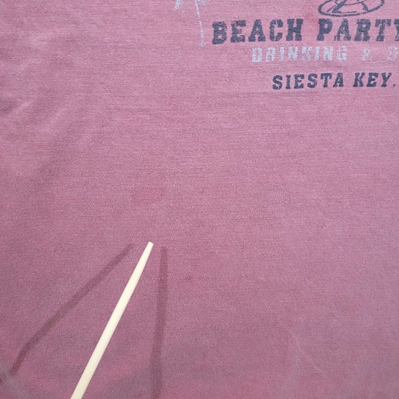 VTG Bikinis & Martinis Shirt Mens Large Pink Solid Crew Neck Logo Casual Tee USA - Picture 6 of 12